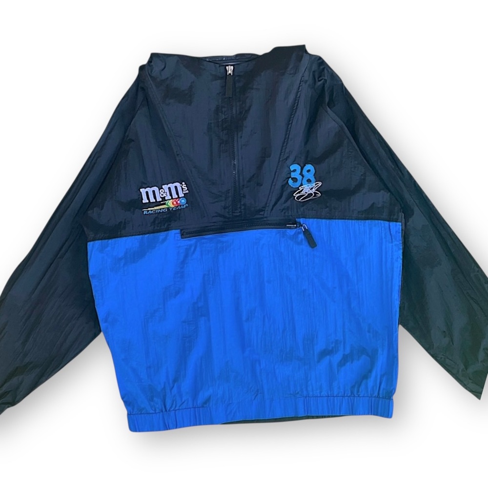 Vintage NWT Chase Authentics M&M's Racing Jacket #38 Blue Black NASCAR